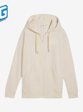 Puma/彪马正品2025新款女士经典连帽针织保暖宽松外套690232-87