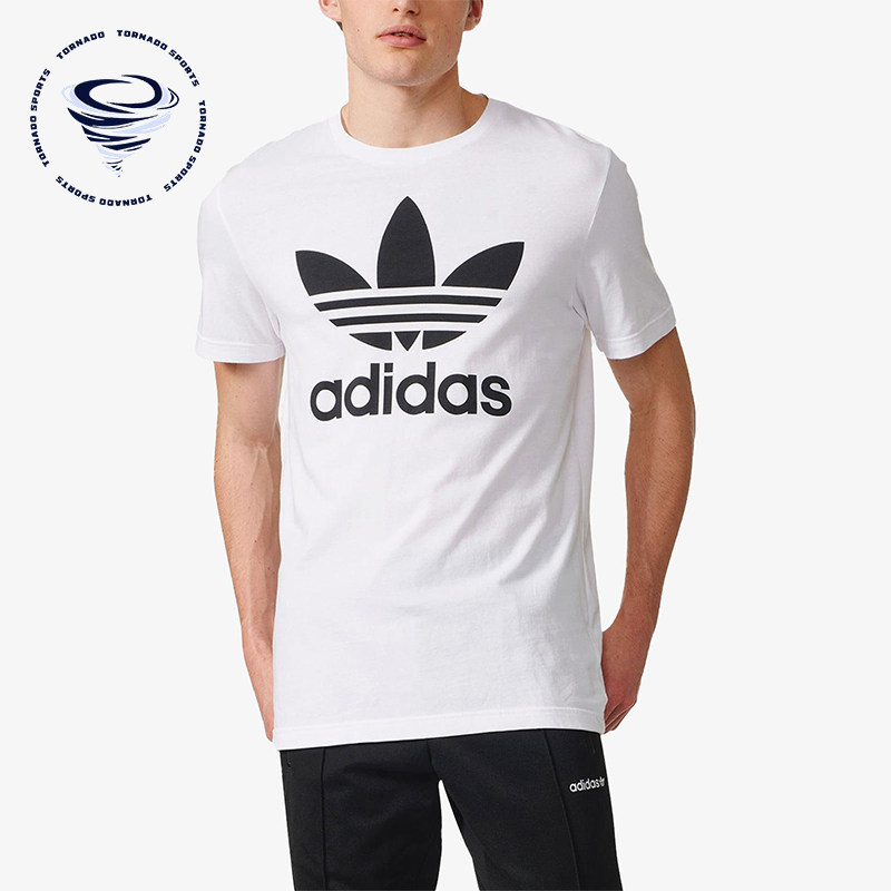 Adidas/阿迪达斯正品三叶草男士圆领经典logo运动短袖T恤AJ8828