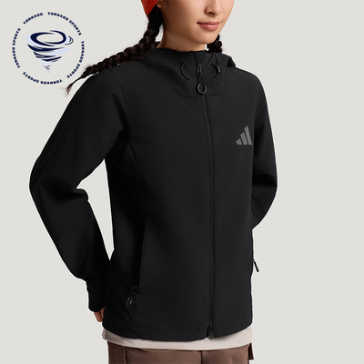 Adidas/阿迪达斯正品春秋女士运动户外透湿保暖软壳外套KC6990