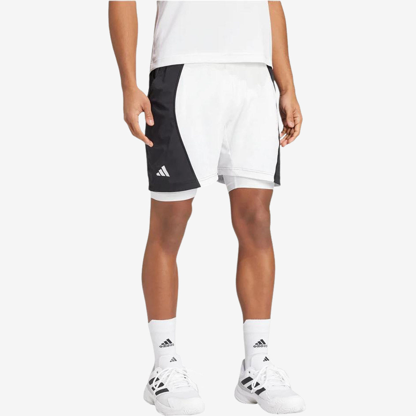 Adidas阿迪达斯正品男网球拼接中腰松紧运动中长裤/短裤IW6199