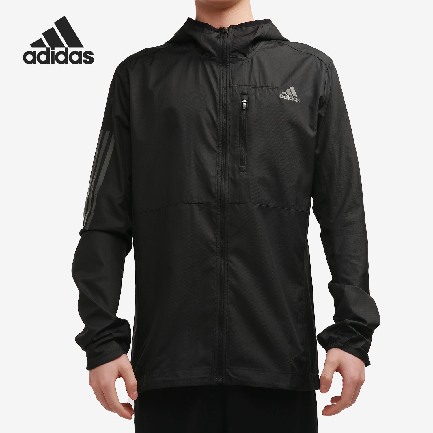 Adidas/阿迪达斯官方正品男子反光连帽训练运动茄克外套 FL6964