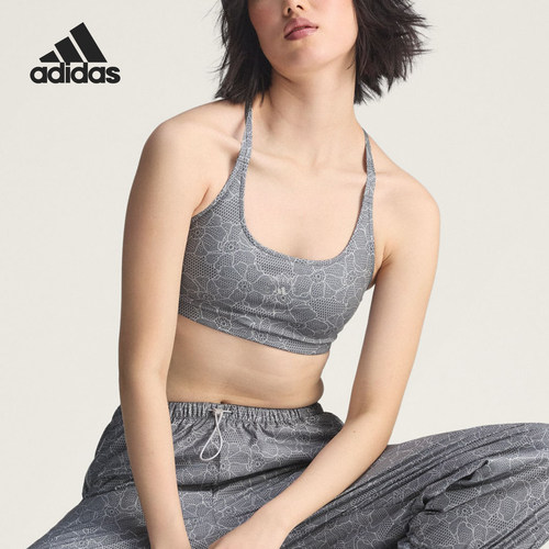 Adidas/阿迪达斯正品SMC蕾丝印花美背休闲舒适运动胸衣JZ0631