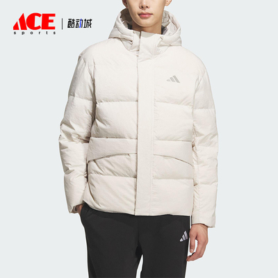 Adidas/阿迪达斯正品LINEAR男女运动日常保暖连帽羽绒服KQ5523