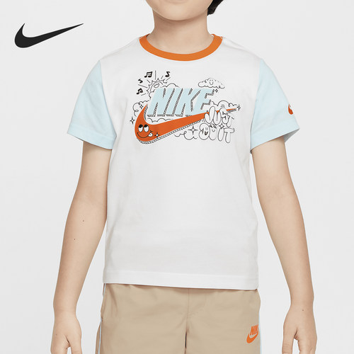 Nike/耐克正品夏季新款小童时尚圆领透气短袖T恤HM4731-474