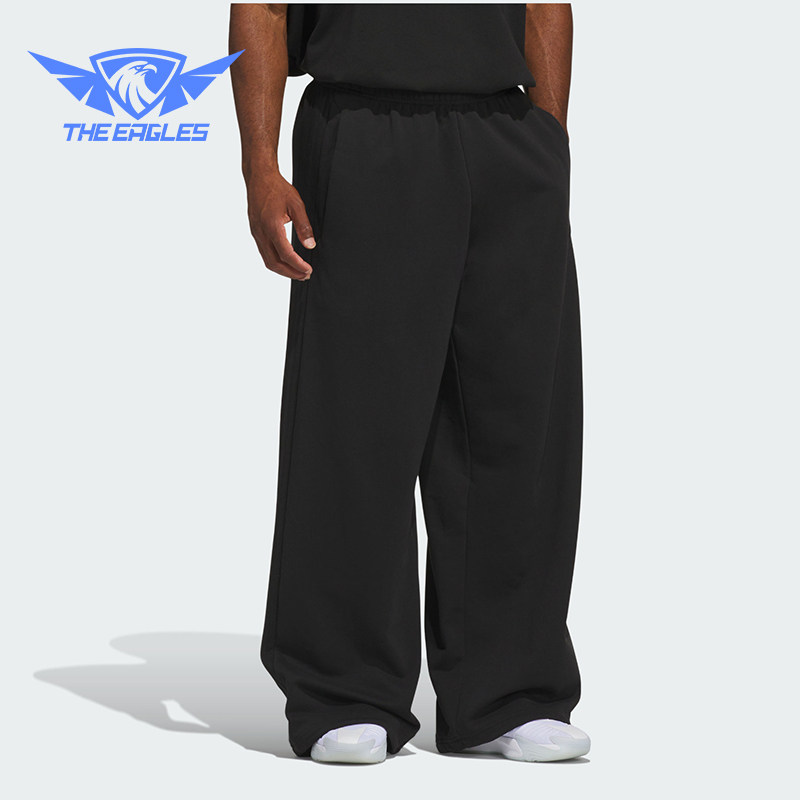 Adidas阿迪达斯正品BASKETBALL男女宽松三条纹运动裤KG7268