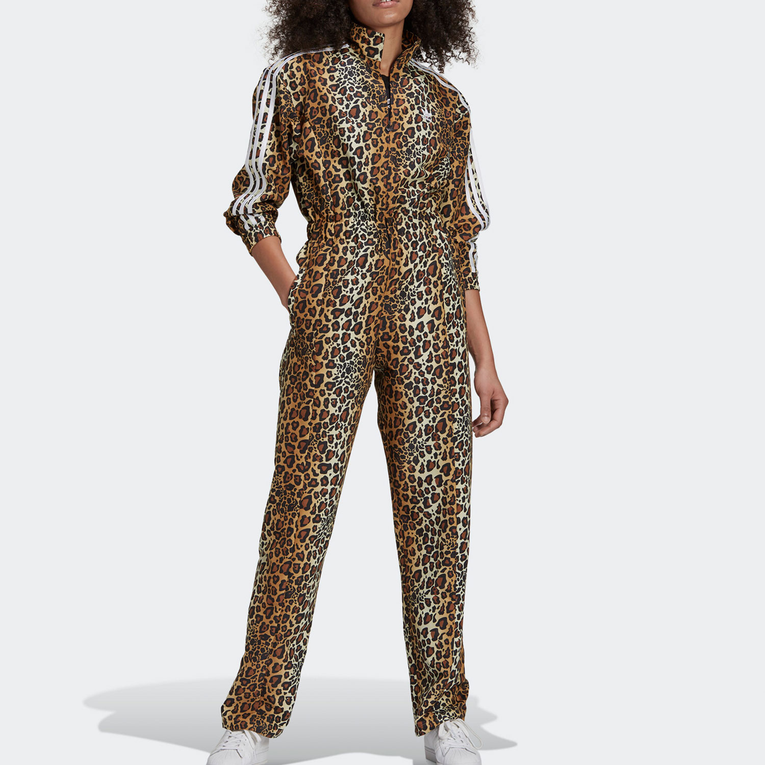 Adidas/阿迪达斯正品三叶草女子游泳运动豹纹连体衣 HB7890