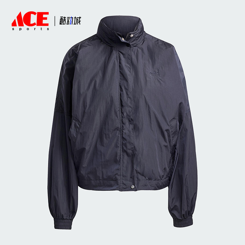 Adidas/阿迪达斯正品三叶草女士梭织立领拉链运动夹克外套JD2583