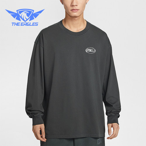 Nike/耐克正品男士印花套头简约时尚圆领长袖T恤IQ3770-070