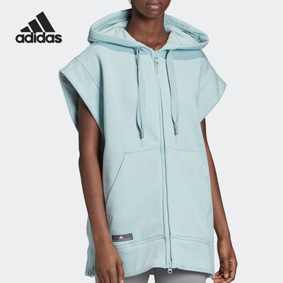 阿迪达斯连帽女子运动无袖外套