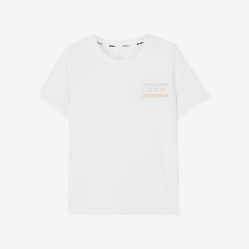 Skechers/斯凯奇正品2024新款儿童简约休闲透气运动短袖T恤