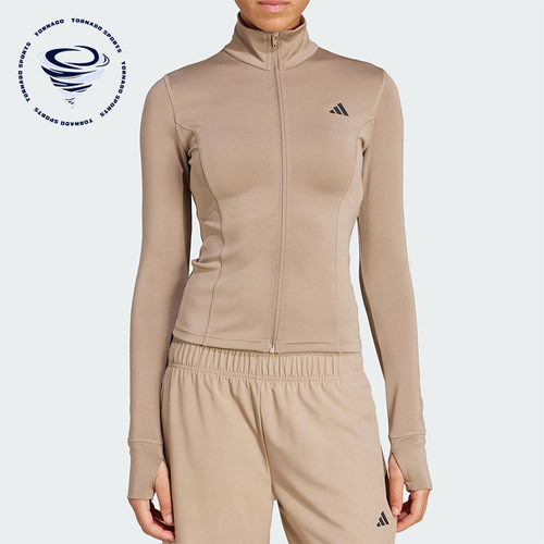 Adidas/阿迪达斯正品2025女士简约半高领健身运动修身外套JW2815