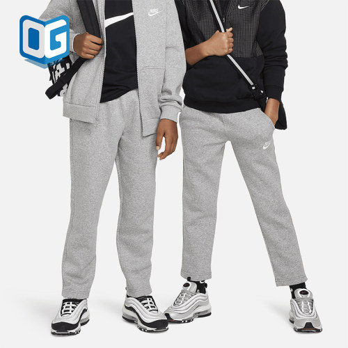 Nike/耐克正品2025大童耐穿针织刺绣直筒运动休闲长裤FD3010-063