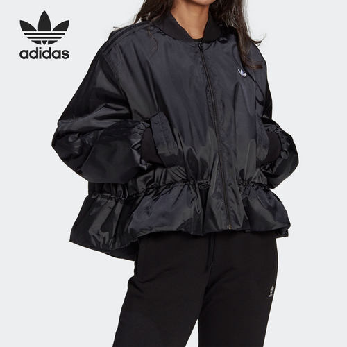 Adidas/阿迪达斯正品三叶草女子缎面休闲运动茄克外套 GN3081
