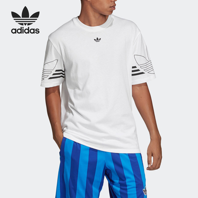 Adidas/阿迪达斯正品三叶草男子当季新款 休闲透气T恤 DU8536