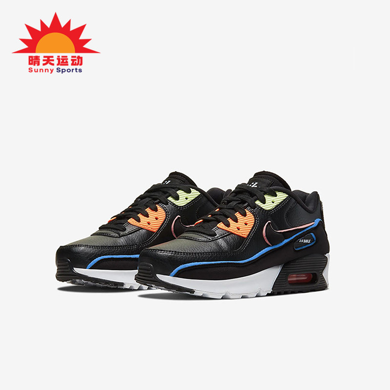 Nike/耐克正品AirMax90SE新款儿童黑色鞋经典跑步鞋CK4068-01
