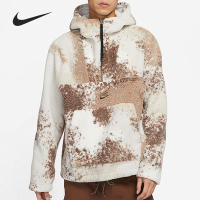 耐克男子羊羔绒连帽半拉链卫衣