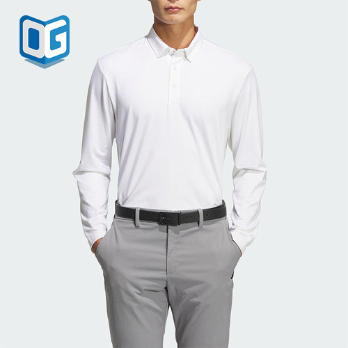 Adidas/阿迪达斯正品2025男士透气套头翻领运动长袖POLO衫JM7115