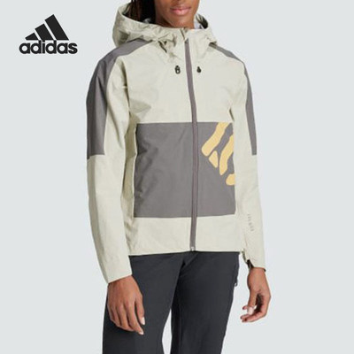 Adidas阿迪达斯正品5.10 RAIN女款连帽防水运动休闲夹克IK7828