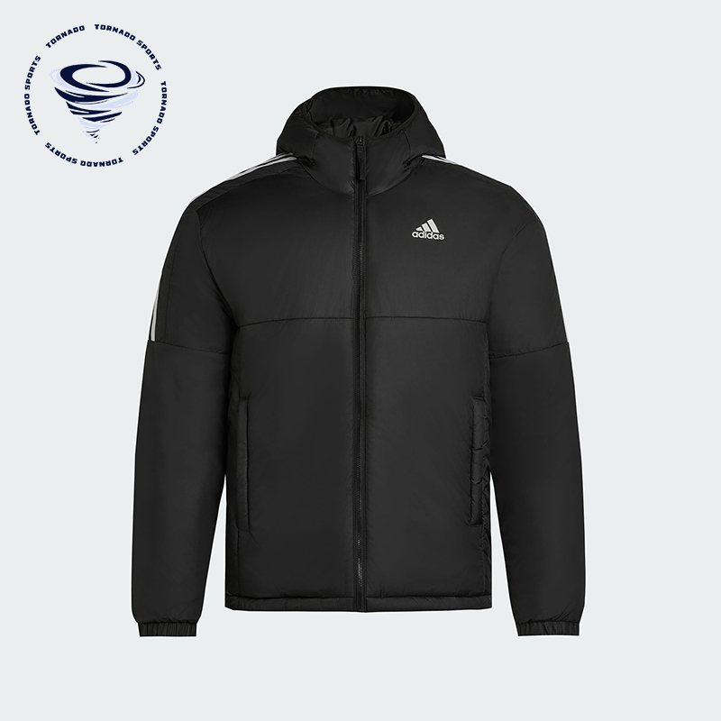 Adidas/阿迪达斯正品Essentials男士休闲连帽日常户外棉服KF6755