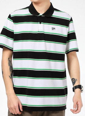 PUMA/彪马正品新款男子秋冬季短袖条纹运动Polo衫 599781-02