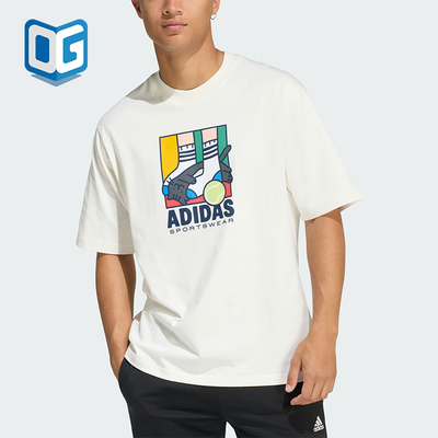 Adidas/阿迪达斯正品2026年夏季 男士卡通经典运动短袖T恤KE4341