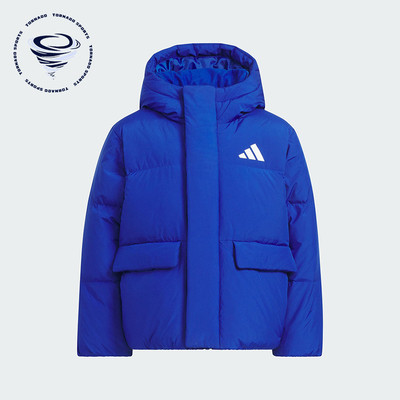 Adidas/阿迪达斯正品冬季儿童连帽梭织耐磨耐穿运动羽绒服KG5507