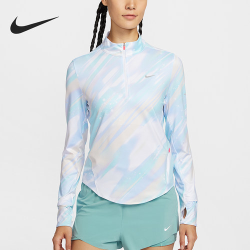 Nike/耐克官方正品Swift Dri-FIT女士跑步印花防晒上衣IO0253-547