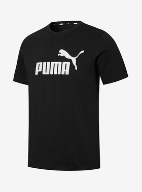 Puma/彪马正品ESS Logo Tee男士圆领透气短袖上衣845575-01