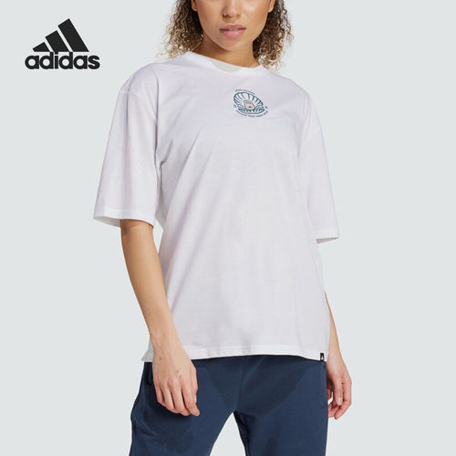 Adidas/阿迪达斯正品新款女士圆领耐磨透气套头短袖T恤JM8982