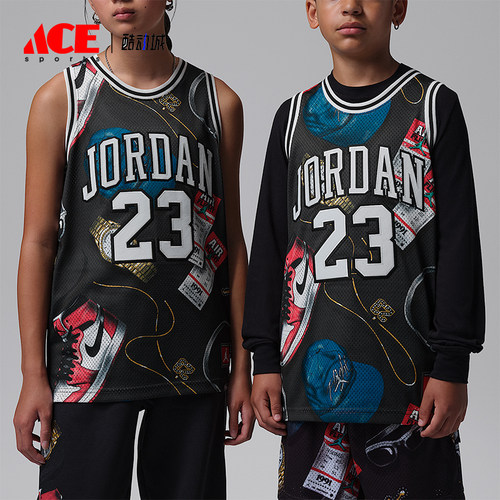 Nike/耐克正品Jordan 23大童时尚印花篮球无袖T恤FV3168-019