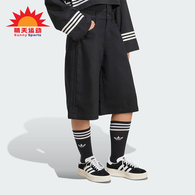 Adidas/阿迪达斯正品三叶草女士透气宽松牛仔休闲时尚短裤JX7592
