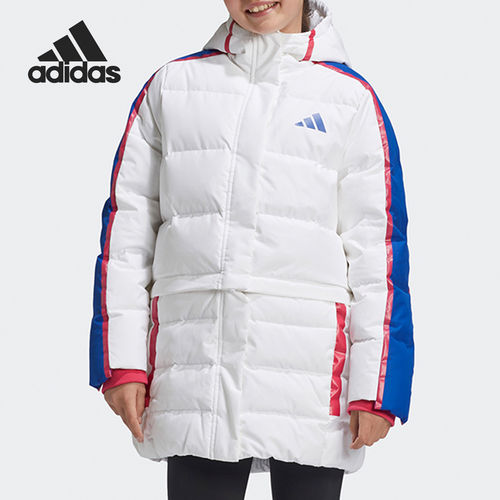 Adidas/阿迪达斯正品大童舒适连帽拉链休闲运动羽绒服 GG3702