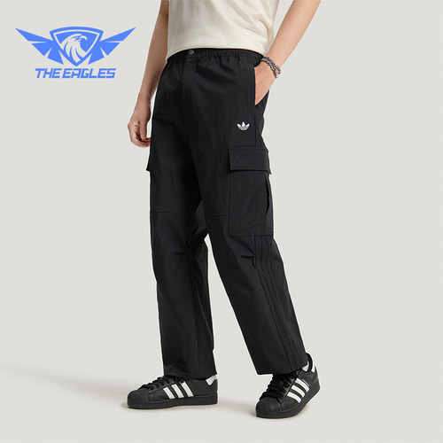 Adidas/阿迪达斯正品三叶草CARGOPANT新款男经典黑色工装裤LE7350