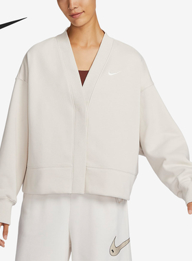 Nike/耐克正品新款女士加绒休闲宽松运动针织外套FB8773-104