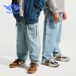 款 2025冬季 大童日常松紧腰牛仔工装 长裤 440 Nike IO0197 耐克正品