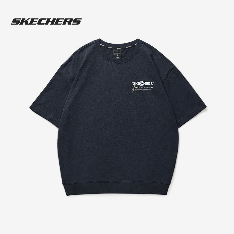 Skechers/斯凯奇正品当季新款男子休闲舒适运动短袖圆领上衣