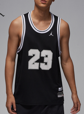 Nike/耐克正品JORDAN男士透气网眼布运动篮球背心HF9376-010