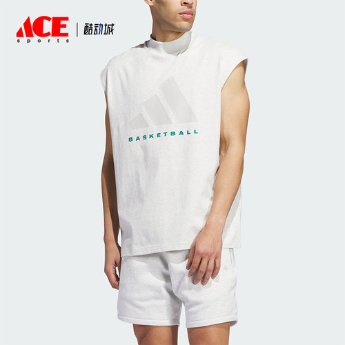 阿迪达斯男女同款印花无袖T恤