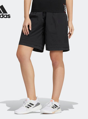 Adidas/阿迪达斯正品运动训练梭织女子透气五分裤短裤HE9962