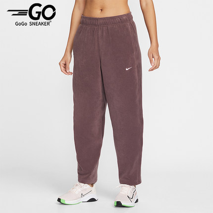 Nike/耐克正品2025冬季款女士休闲中腰摇粒绒刺绣长裤HV3708-502