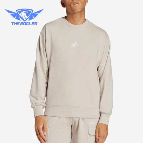 Adidas/阿迪达斯正品2025春新款男士休闲针织圆领运动卫衣IN6087