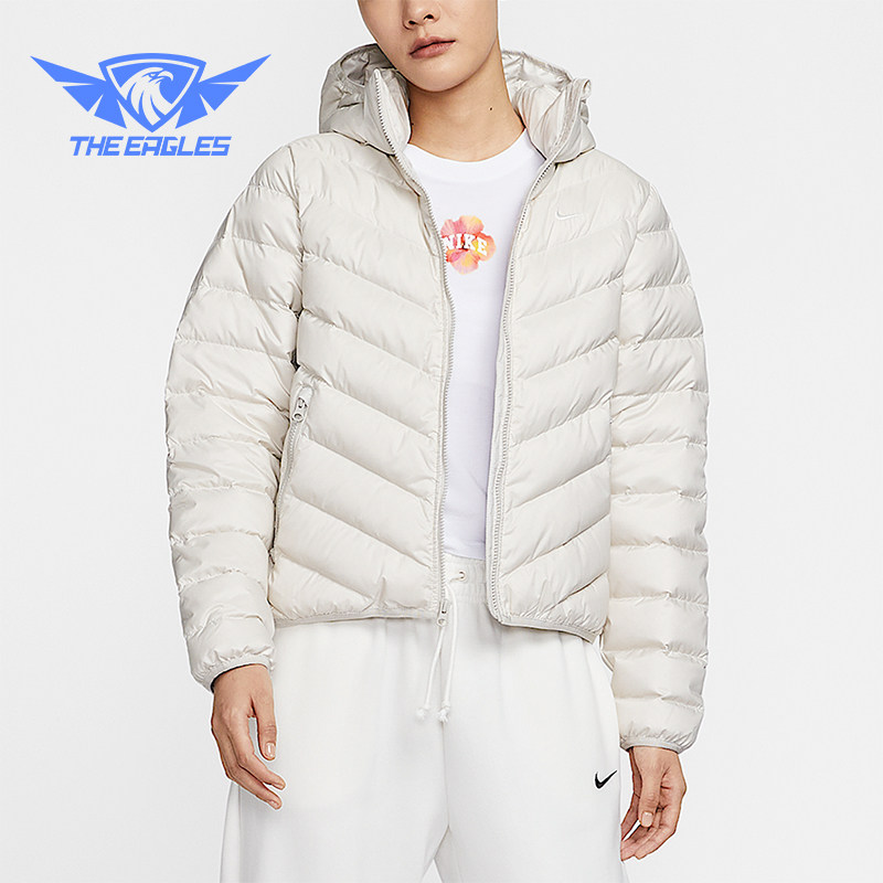 Nike/耐克正品2025女士连帽简约轻盈保暖日常羽绒服HV5106-072