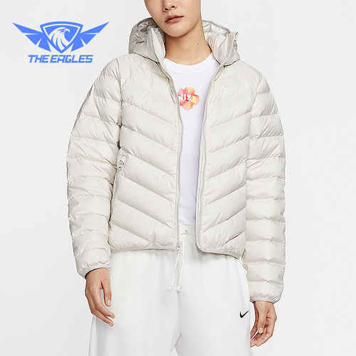Nike/耐克正品2025女士连帽简约轻盈保暖日常羽绒服HV5106-072