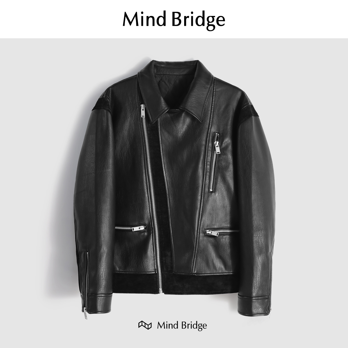 MindBridge秋冬pu皮夹克防风保暖