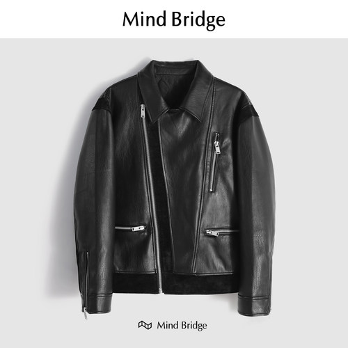 MindBridge秋冬pu皮夹克防风保暖