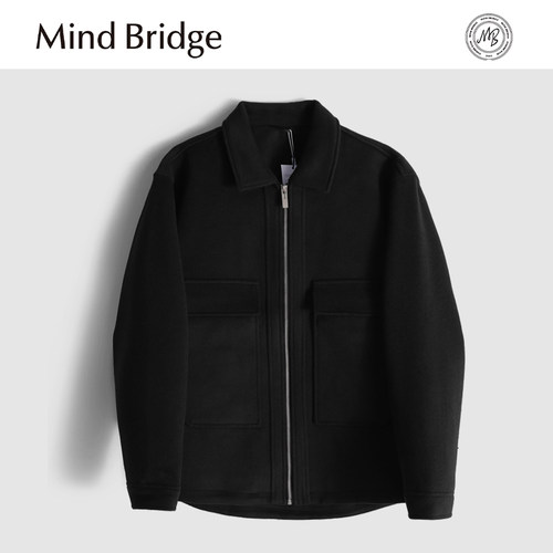 MindBridge新款2025秋冬重磅绵羊毛商务休闲防风保暖短款呢大衣男