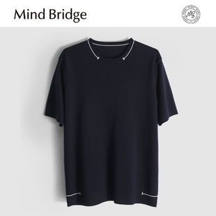 短袖 弹力宽松商务休闲针织衫 保暖透气 2025秋冬男士 MindBridge新款