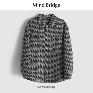 2025千鸟格绵羊毛短款 新款 保暖呢子大衣夹克冬 MindBridge 百家好