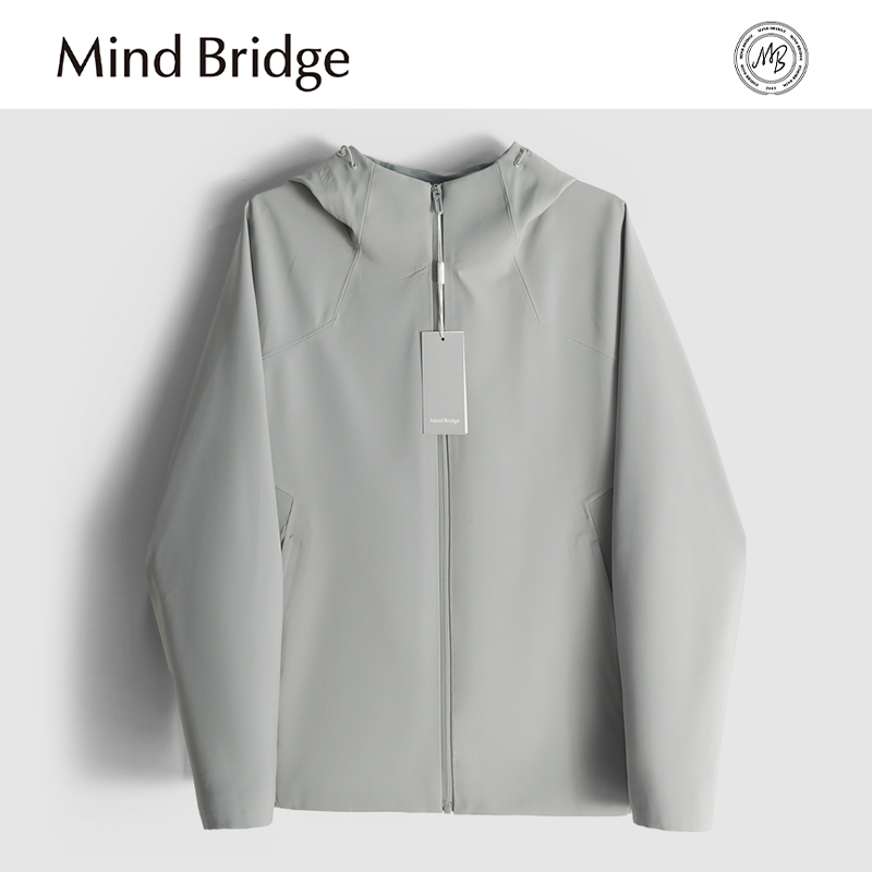 MindBridge新款2025秋冬男士轻量化户外运动休闲加绒夹克防风保暖