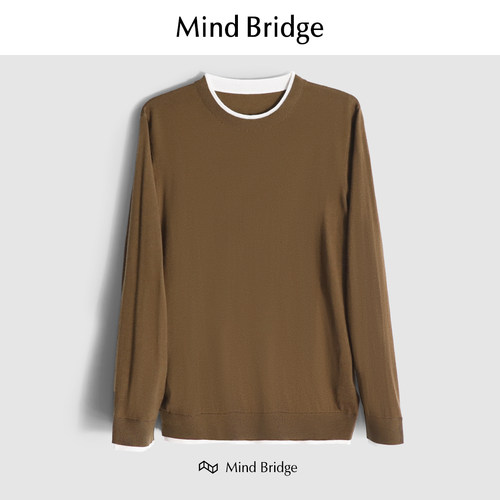 MindBridge绵羊毛弹力针织衫保暖
